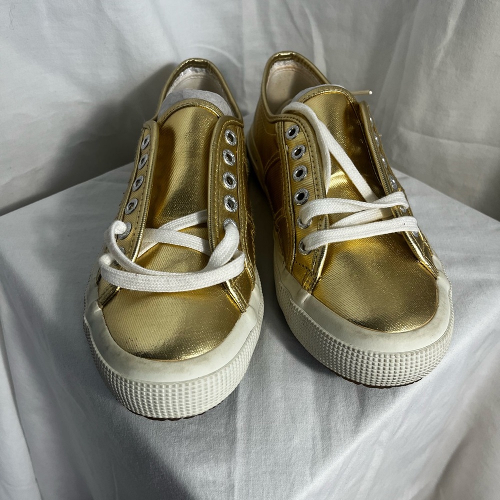 Superga Gold Metallic 2750 Cotmetu Sneakers Size 8